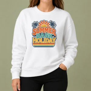 Good Hot Vintage Retro Summer Bank Holiday Palm Sunburst Sweater
