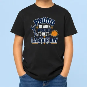 Nice Pretty Labour Day Pride Typography For Workers Kids T-Shirt