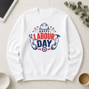 Happy Good Happy Labour Day Wrench Hammer Hard Hat Stars Long Sleeve Shirt