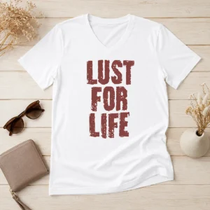 Good Nice Lust For Life Distressed Iggy Pop Music V-Neck Shirt