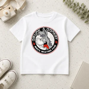 Funny Happy Good Drunk Donkey Mike'S Weather Page Kids T-Shirt