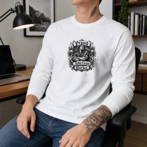 Good Proud American Worker Labour Day Gothic Long Sleeve Shirt