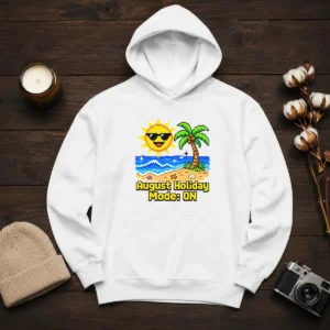 Awesome August Holiday Pixel Vacation Mode Hoodie
