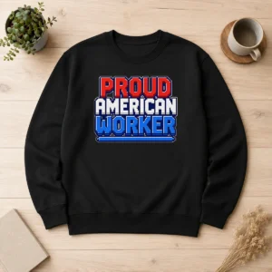 Hot Nice Labour Day Proud American Worker Pixel Sweater