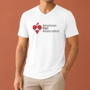 Premium Nice American Fart Association Parody Logo V-Neck Shirt
