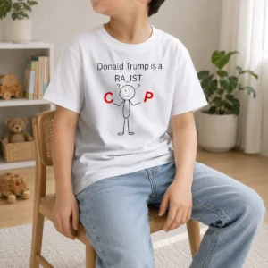 Official Awesome Donald Trump Is A Racist Cop Political Satire Kids T-Shirt
