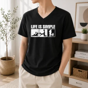 Premium Life Is Simple Drinking Dog Funny Beer Patrol Police K9 V-Neck Shirt