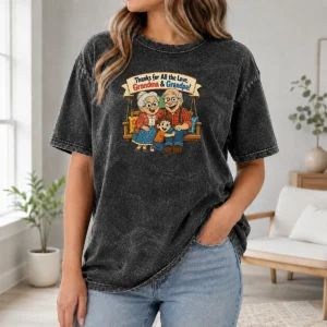 Awesome Original Grandparents Day Thank You Cartoon With Cozy Swing Washed T-Shirt
