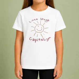 Awesome Top Late Stage Capitalism Smiley Face Political Satire Kids T-Shirt