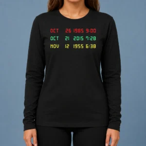 Official Time Machine Three Dates Geek Long Sleeve Shirt