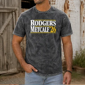 Funny Rodgers Metcalf '26 NFL Washed T-Shirt