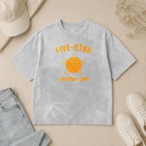 Good Distressed Five Star Basketball Camp Youth Sports Washed T-Shirt