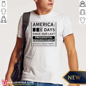 Good America 0 Days Since Our Last Presidential Embarrassment