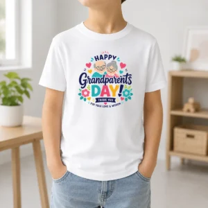 Hot Happy Grandparents Day Floral Love Wisdom Cute Kids T-Shirt