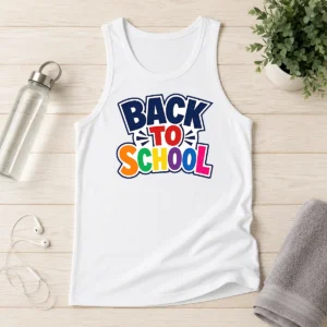 Hot Nice Retro Distressed Back To School Typography Tank Top