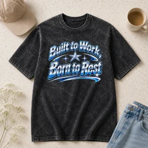 Nice Hot Born To Rest Labour Day Retro Work Ethic Washed T-Shirt