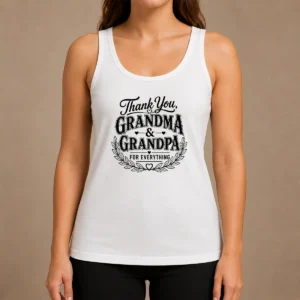 Funny Official Grandparents Day Thank You With Line Art Typography Tank Top