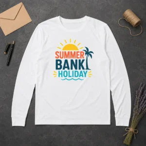 Nice Hot Minimalist Flat Summer Bank Holiday Sun Palm Wave Long Sleeve Shirt