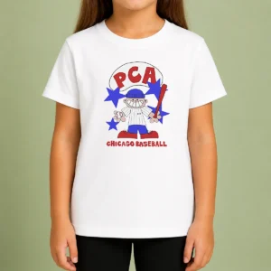 Awesome PCA Chicago Baseball Character Shirt With Pinstripe Uniform And Baseball Bat Kids T-Shirt