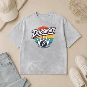 Nice Top Dubowsky Retro Bowling Roll Your Own Game Vintage Washed T-Shirt