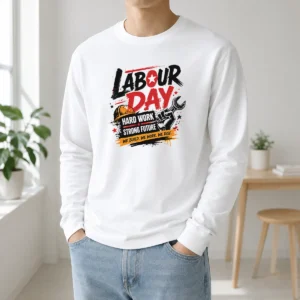 Official Grunge Labour Day Hard Work Strong Future Fist Long Sleeve Shirt