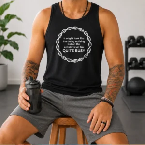 Funny Official Cellular Level Quite Busy Geek Tank Top