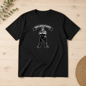 Nice Labour Day Proud American Worker Silhouette