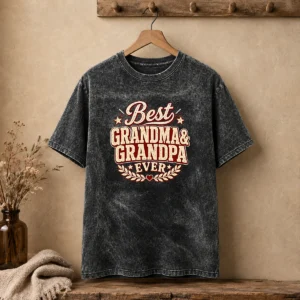 Top Grandparents Day Best Ever Vintage Vector Washed T-Shirt