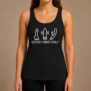 Nice Vibes Only Adult Vibrator Novelty Wellness Tank Top