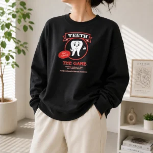 Nice Top Teeth The Game Pliers Included Horror Movie Parody Sweater