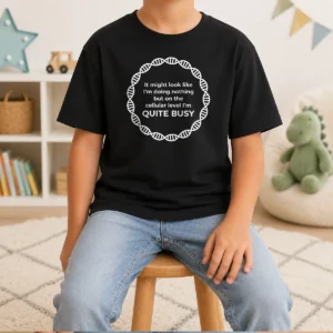 Funny Official Cellular Level Quite Busy Geek Kids T-Shirt