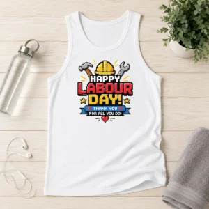 Nice Top Pixel Art Happy Labour Day Thank You Workers Tank Top