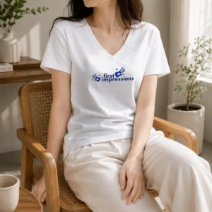 Hot Funny First Impressions Handprint Logo Shirt - Image 2