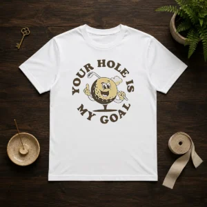 Pretty Your Hole Is My Goal Retro Golf Cartoon