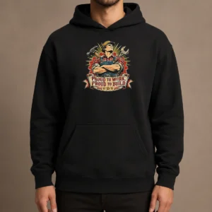 Premium Pretty Vintage Labour Day Proud Worker Graphic Hoodie