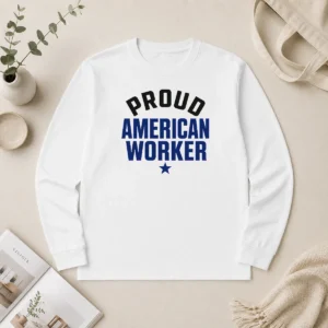 Hot Official Labour Day Proud American Worker Minimalist Long Sleeve Shirt