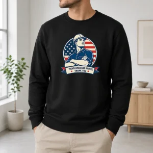 Awesome Hot Labour Day Minimalist Proud American Worker Sweater