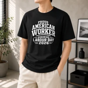 Hot Official Labour Day Proud American Worker Silhouette (2)
