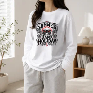 Hot Gothic Skull Sunglasses Summer Bank Holiday Long Sleeve Shirt