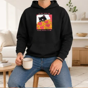 Original Cute Black Cat If You Need Me Please Hesitate To Ask Hoodie