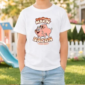 Official Makin Bacon Pig Funny Meatatarian Kids T-Shirt