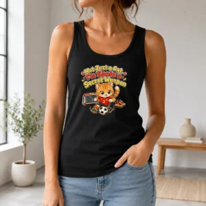 Premium Spain Soccer Cat Meme Funny Soccer Kawaii Tank Top