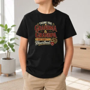 Happy Hot Grandparents Day Thank You Typography For Family Gifts Kids T-Shirt