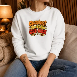 Awesome Soccer Cat Meme Funny Champions Groovy Retro Sweater