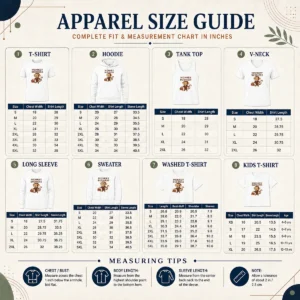 Size chart for Happy Hot Monkey Business Professional Monkey With Briefcase with measurements in inches and cm to help choose the right fit