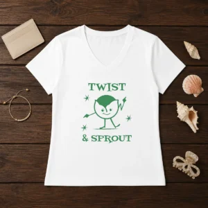 Pretty Twist And Sprout Dancing Vegetable Character Shirt