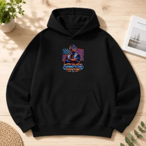 Nice Labour Day Proud American Worker Neon Hoodie