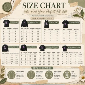 Size chart for Funny Eat Sleep Yaoi Repeat Anime Manga Otaku with measurements in inches and cm to help choose the right fit