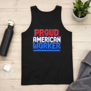 Hot Nice Labour Day Proud American Worker Pixel Tank Top