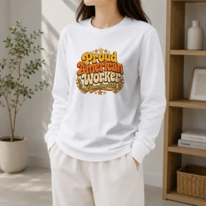 Happy Premium Proud American Worker Labour Day 2026 Groovy Retro Long Sleeve Shirt